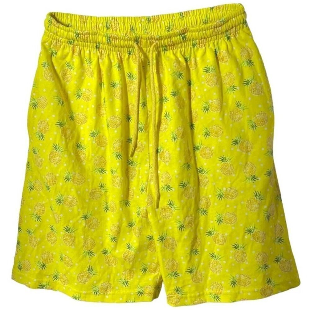 Cozee Corner Pajama Shorts‎ Drawstring Pineapple Yellow Cotton Size 1X